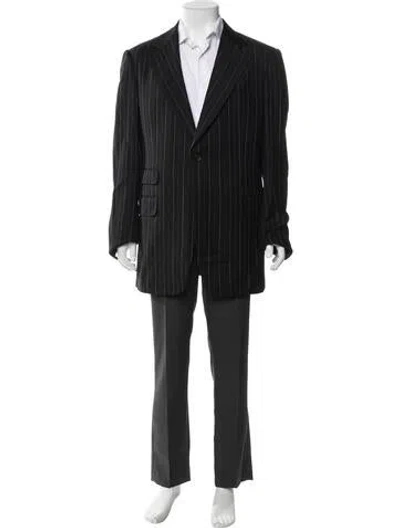 Pre-owned Gucci Striped Blazer In Black