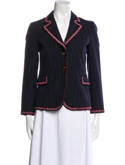Pre-owned Gucci Striped Blazer In Blue