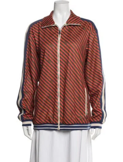 Pre-owned Gucci Striped Bomber Jacket In Multicolor