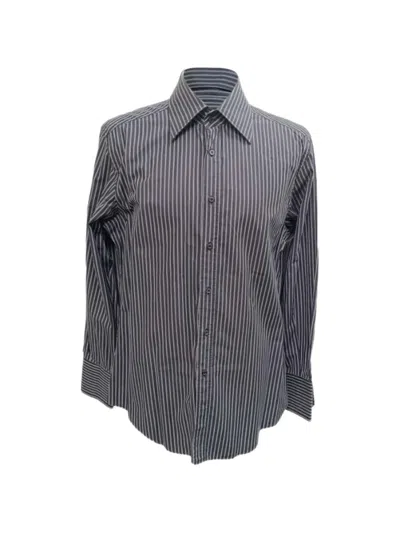 Pre-owned Gucci Striped Button-down Shirt In Blue