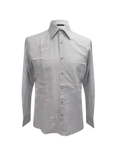 Pre-owned Gucci Striped Button-down Shirt In Gray