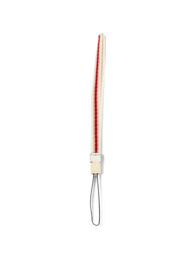 Pre-owned Gucci Striped Canvas Phone Strap In Neutrals