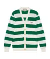 Gucci Gg Striped Knitted Cotton Cardigan For Men Green In White
