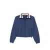 Gucci Blue Solid Shirt Collar Sweatshirt In Blue