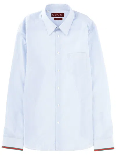 Gucci Striped Cotton Button-up Shirt In Blue