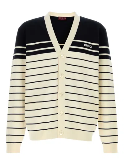 GUCCI STRIPED COTTON CARDIGAN
