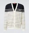 Gucci Embroidered Stripes Cotton Cardigan In White