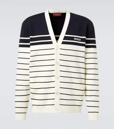 GUCCI STRIPED COTTON CARDIGAN