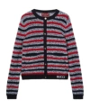 Gucci Striped Cotton Cardigan With Intarsia In Multi