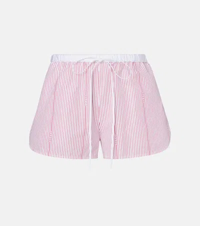 GUCCI STRIPED COTTON FIL COUPÉ SHORTS
