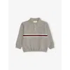 Gucci Light Grey Mel/mix Striped Cotton Polo Shirt 6-36 In Gray