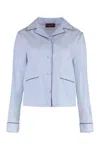 Gucci Light Blue Striped Cotton Embroidered Shirt