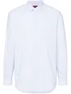 Gucci Striped Cotton Shirt In 蓝色
