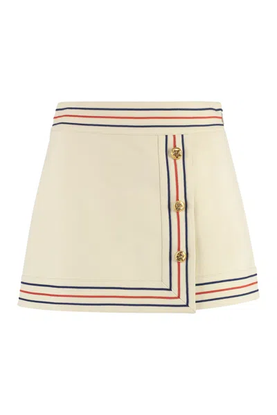 Gucci Striped Cotton Wrap Skirt In Transparent