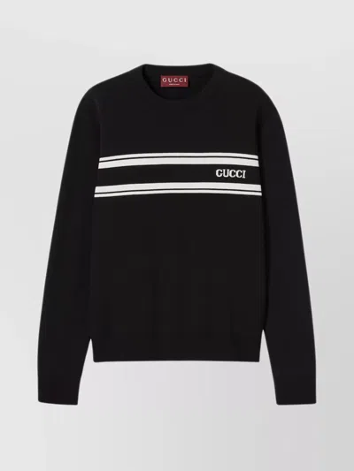 GUCCI STRIPED CREW NECK SWEATER