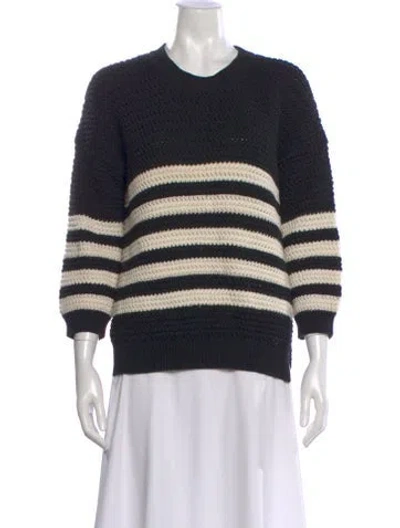 Pre-owned Gucci Striped Crew Neck Sweater In Black