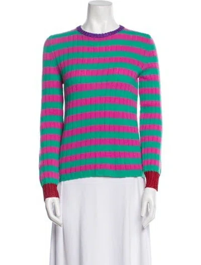 Pre-owned Gucci Striped Crew Neck Sweater In Multi