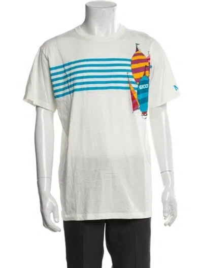 Pre-owned Gucci Striped Crew Neck T-shirt W/ Tags In White