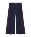 Gucci Fluid Drill Cropped Pant In Blue