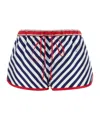 Gucci Striped Drawstring Shorts In Blue