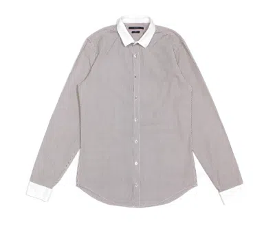 Pre-owned Gucci Striped Dress Skinny Fit Shirt 40 Size