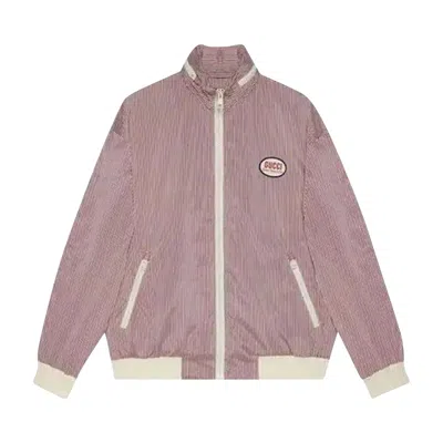 Pre-owned Gucci Striped Fabric Zip Jacket 'red' | Men's Size 50