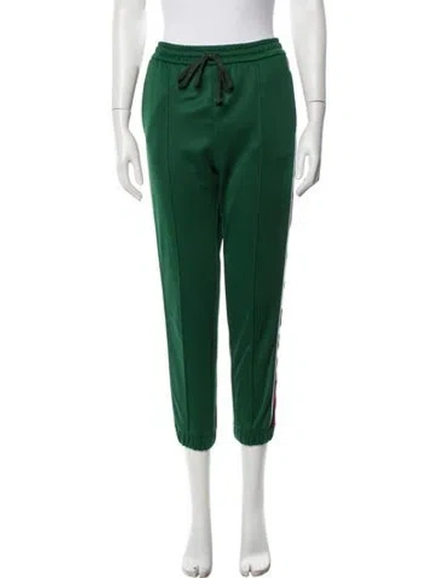 Pre-owned Gucci Striped Grosgrain Trim Sweatpants In Green