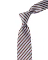Gucci Striped Jacquard Silk Tie In Blue