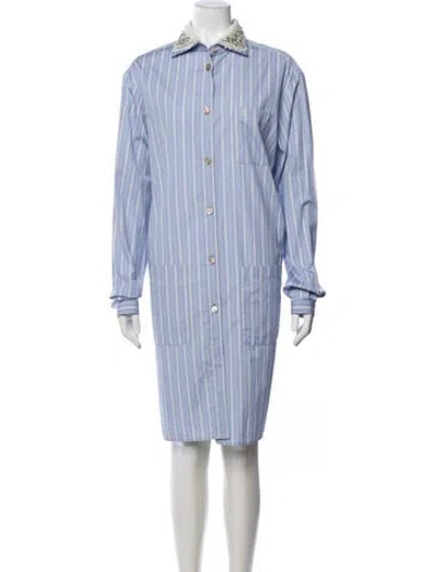 Pre-owned Gucci Striped Knee-length Dress In Blue