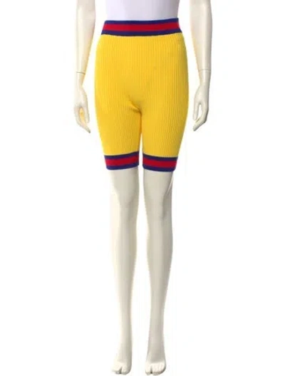 Pre-owned Gucci Striped Knee-length Shorts In Yellow
