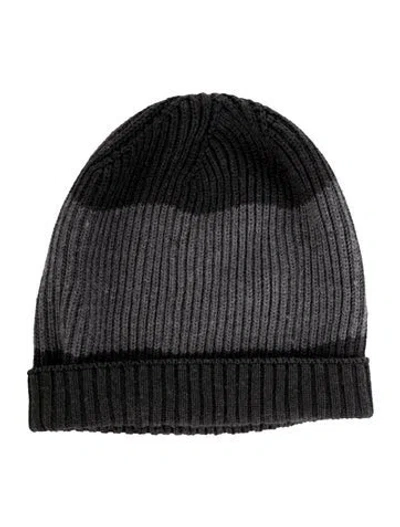 Pre-owned Gucci Striped Knit Beanie In Grey
