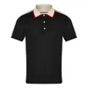 Gucci Striped Logo Short-sleeved Polo Shirt Black