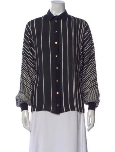 Pre-owned Gucci Striped Long Sleeve Blouse In Multi