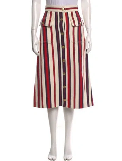Pre-owned Gucci Striped Midi Length Skirt In Neutral