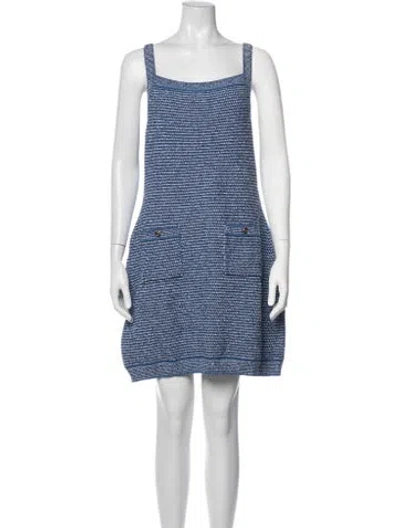 Pre-owned Gucci Striped Mini Dress In Blue