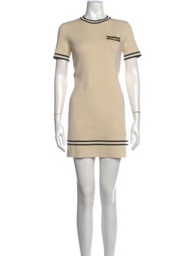 Pre-owned Gucci Striped Mini Dress In Neutrals