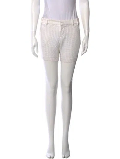 Pre-owned Gucci Striped Mini Shorts In White