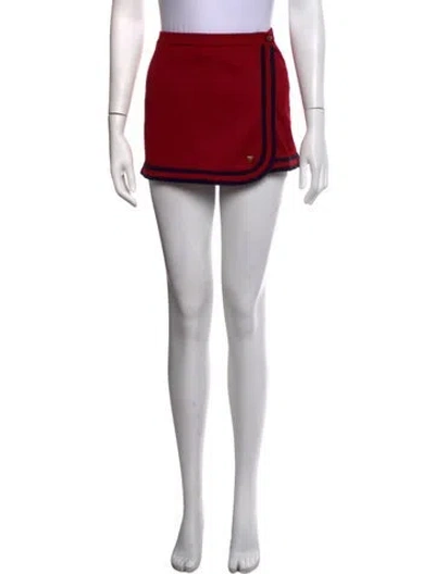 Pre-owned Gucci Striped Mini Skirt W/ Tags In Red