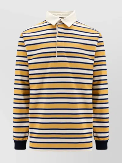 Gucci Striped Motif Cotton Polo Shirt