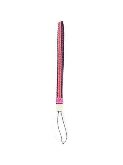 Pre-owned Gucci Striped Phone Strap In Pink