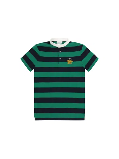 Gucci Kids' Striped Polo Shirt In Green