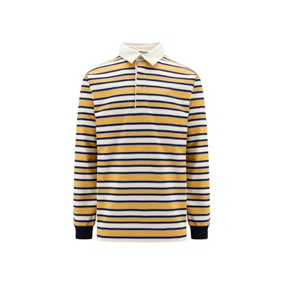 Gucci Striped Polo Shirt In Yellow