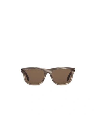 Gucci Striped Rectangular-frame Sunglasses In Brown
