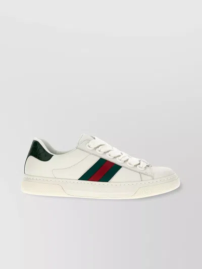 GUCCI 'STRIPED RUBBER SOLE SNEAKERS WITH TEXTURED HEEL'