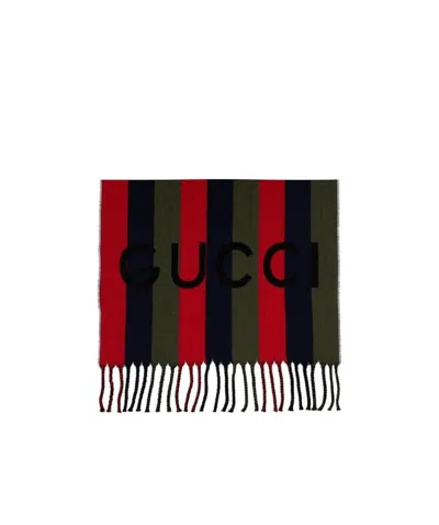 Gucci Striped Scarf In Black
