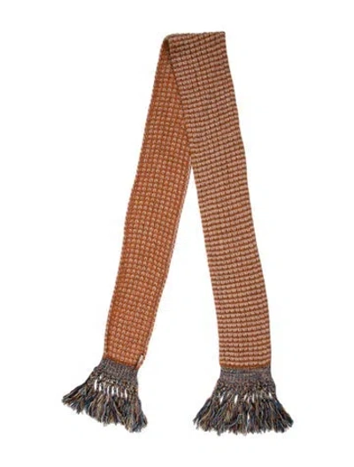 Pre-owned Gucci Striped Scarf In Orange