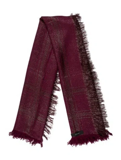 Pre-owned Gucci Striped Scarf In Purple