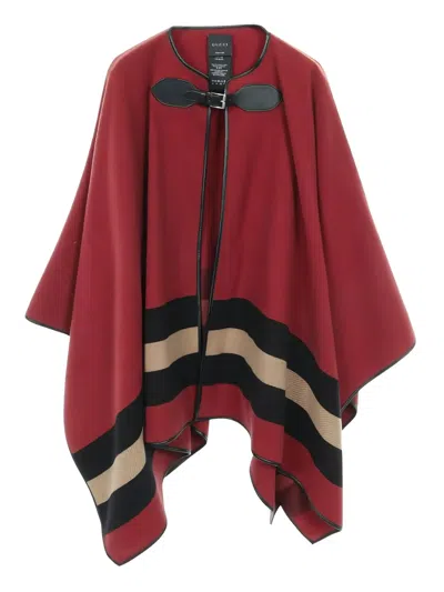 Pre-owned Gucci Striped Shawl In Red