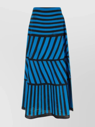 Gucci Striped Sheer Layered Skirt In Blue