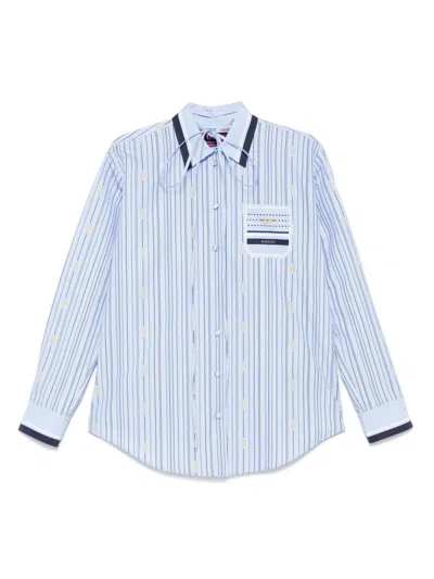 Gucci Striped Shirt In Blue